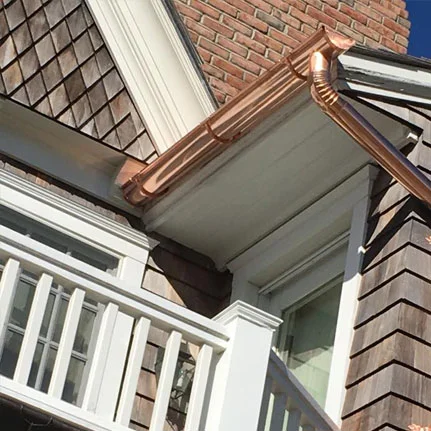 copper gutter installation Hampton Bays ny